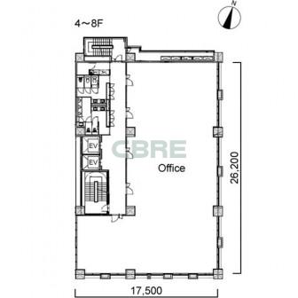 4階〜8階 平面図
