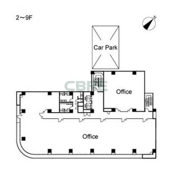2階〜9階 平面図