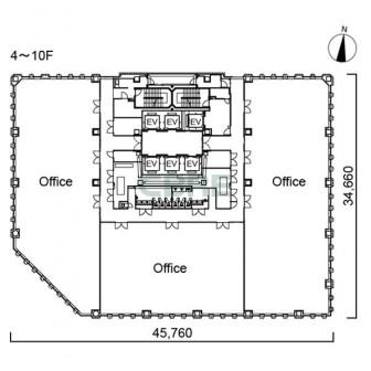 4階〜10階 平面図