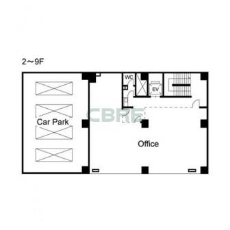 2階〜9階 平面図