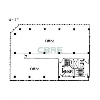4階〜7階 平面図