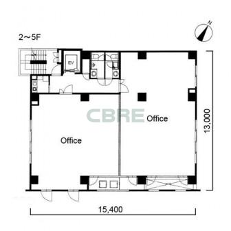 2階〜5階 平面図