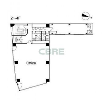 2階〜4階 平面図