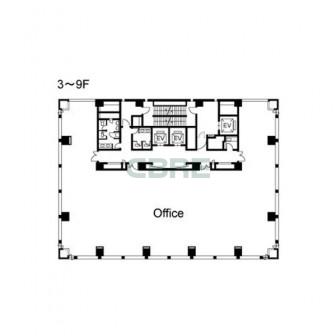 3階〜9階 平面図