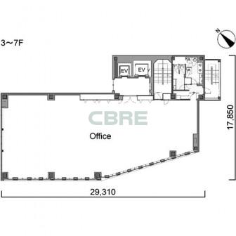 3階〜7階 平面図