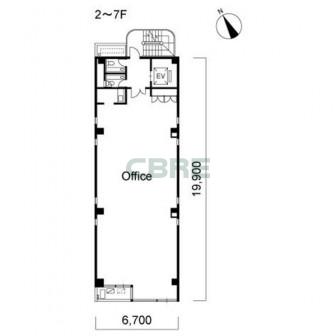 2階〜7階 平面図