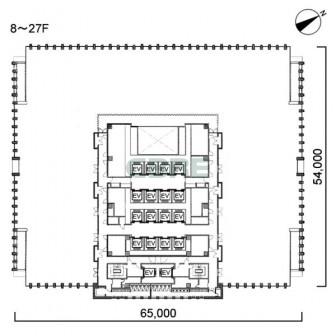 8階〜27階 平面図