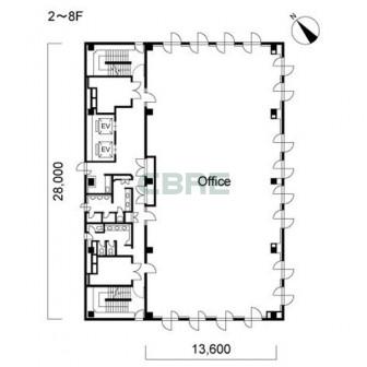 2階〜8階 平面図