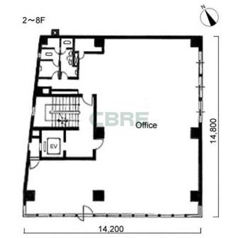 2階〜8階 平面図
