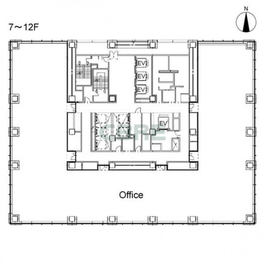 7階〜12階 平面図