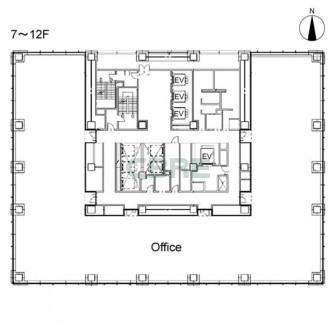 7階〜12階 平面図