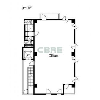 3階〜7階 平面図