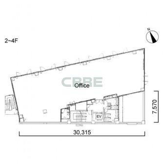 2階〜4階 平面図