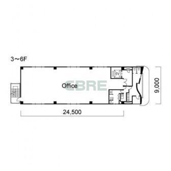 3階〜6階 平面図
