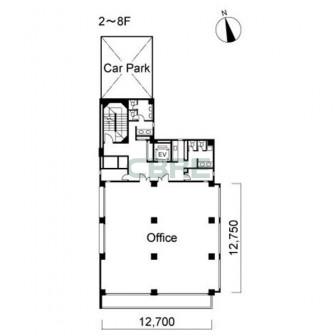 2階〜8階 平面図