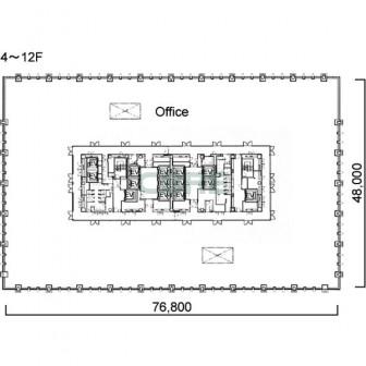 4階〜12階 平面図