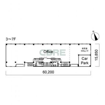 3階〜7階 平面図