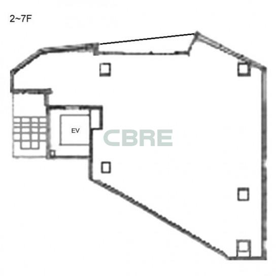2階〜7階 平面図
