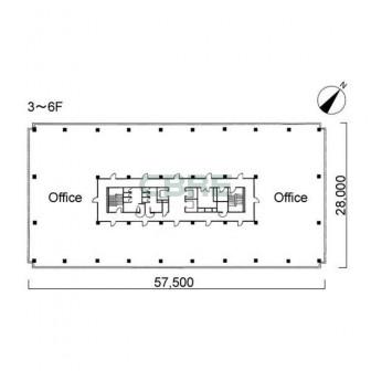 3階〜6階 平面図