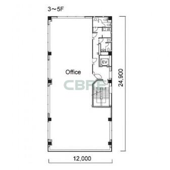 3階〜5階 平面図