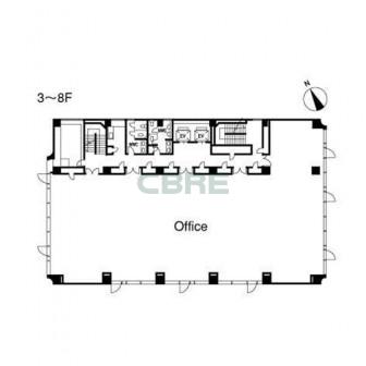 3階〜8階 平面図