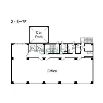 2階〜6階 平面図