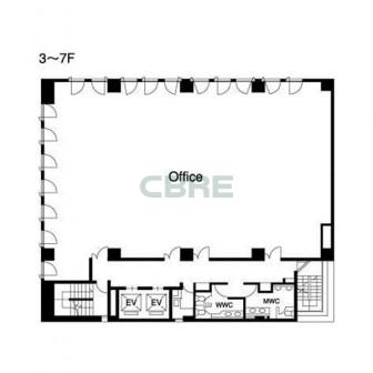 3階〜7階 平面図