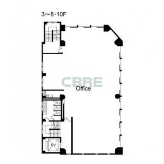 3階〜8階 平面図