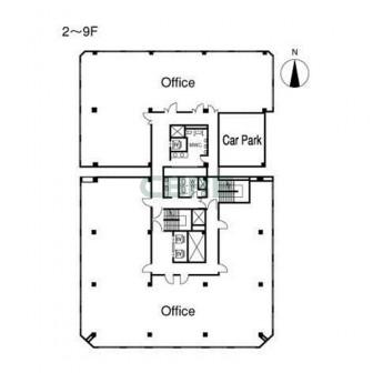 2階〜9階 平面図