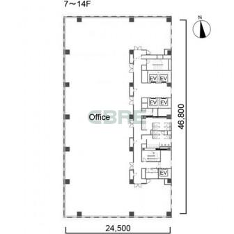 7階〜14階 平面図