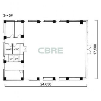 3階〜5階 平面図