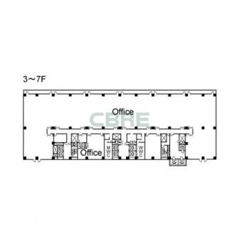 3階〜7階 平面図