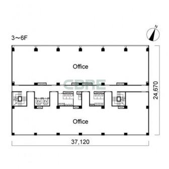 3階〜6階 平面図