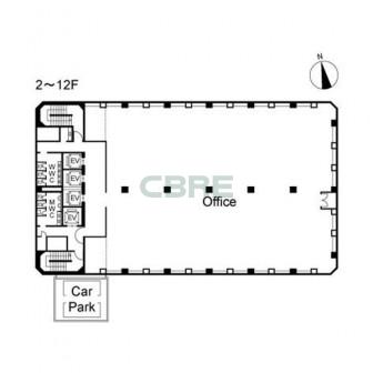 2階〜12階 平面図