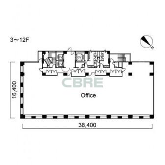 3階〜12階 平面図