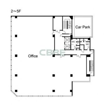 2階〜5階 平面図