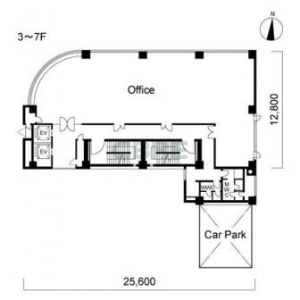 3階〜7階 平面図