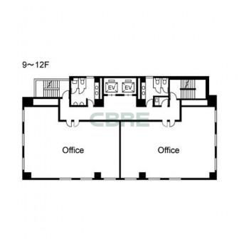 9階〜12階 平面図