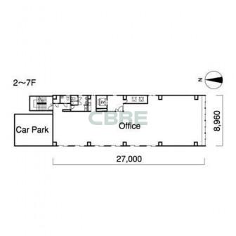 2階〜7階 平面図
