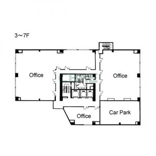 3階〜7階 平面図
