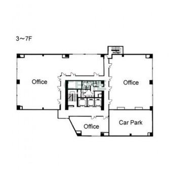 3階〜7階 平面図