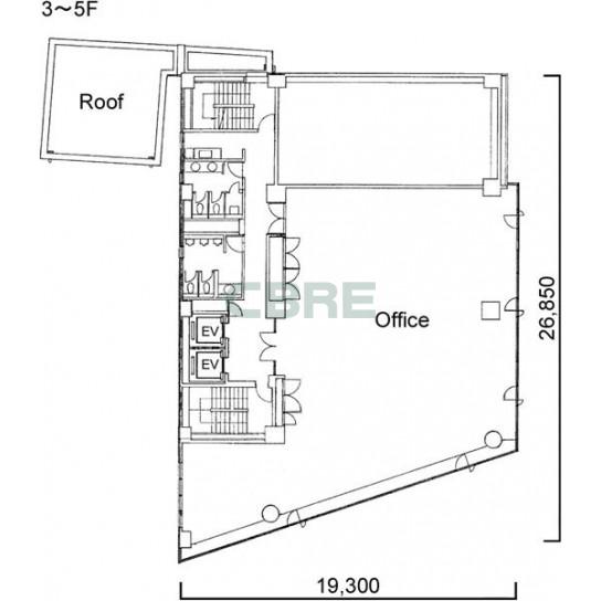 3階〜5階 平面図