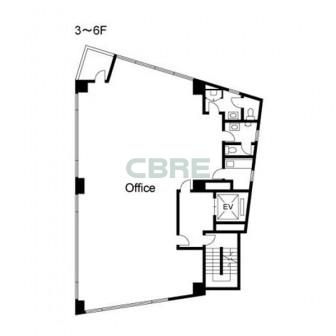 3階〜6階 平面図