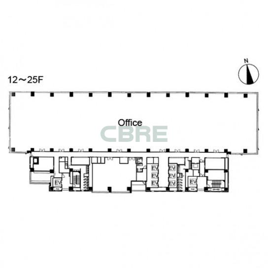 12階〜25階 平面図