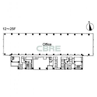 12階〜25階 平面図