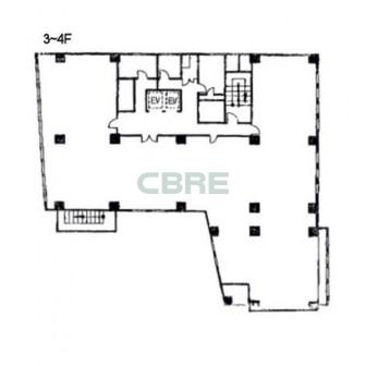 3階〜4階 平面図