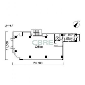 2階〜5階 平面図