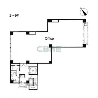 2階〜9階 平面図