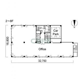 2階〜8階 平面図
