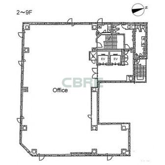 2階〜9階 平面図